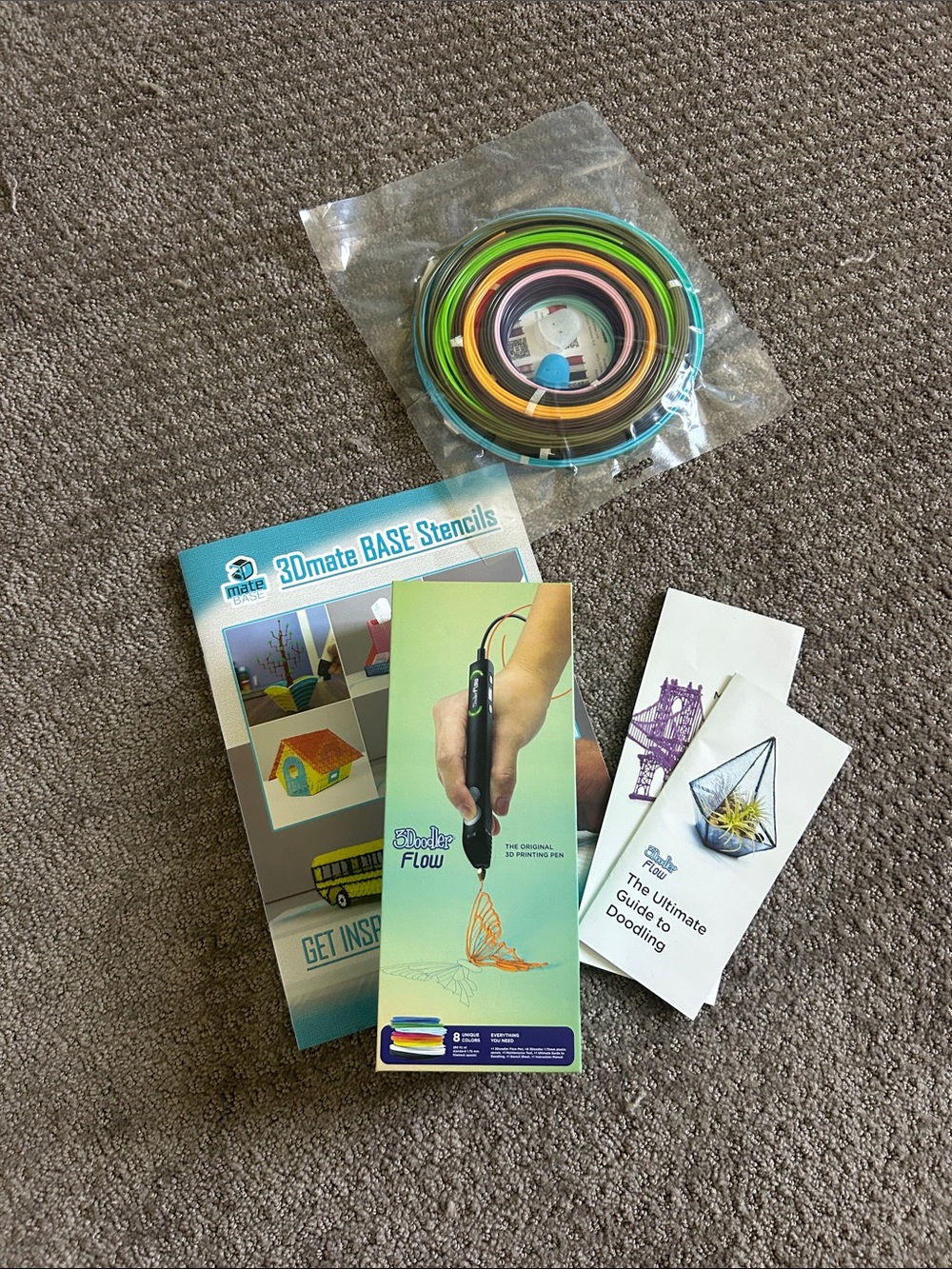 3Doodler Flow 3D Printing Pen Kit with Multicolor Filament